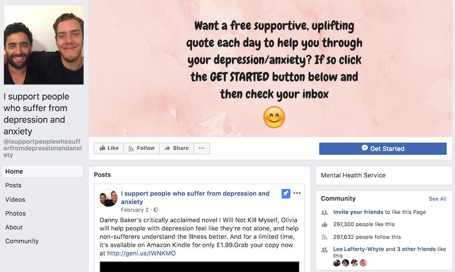 I support people with depression page